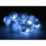 Svetelná LED reťaz s 20 guľami Snowball, 1,9 m, studená biela