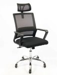 VerDesign STEFI kancelárske kreslo, čierna/chróm