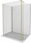 MEXEN/S - Kioto Sprchová zástena WALK-IN 90 x 80 x 40 cm, transparent, zlatá 800-090-080-221-50-00-040